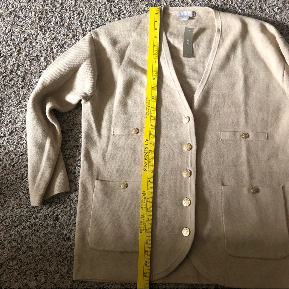 NWT J. Crew long v neck sweater light khaki neutral sz Medium - Picture 16 of 16